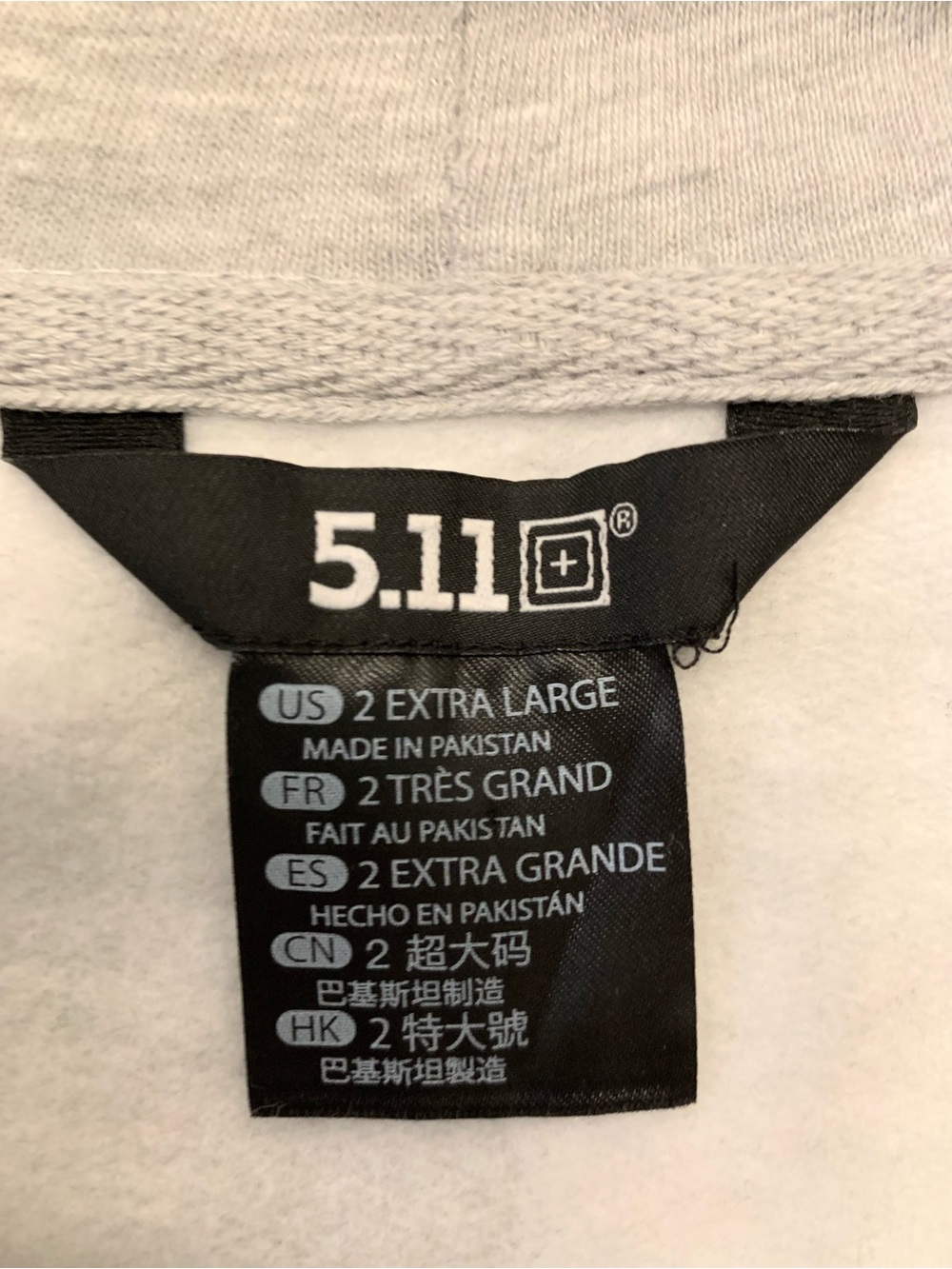 5.11 Tactical Men’s 2XL Scope Hoodie Light Grey Graphic Kangaroo Pocket - Picture 5 of 14